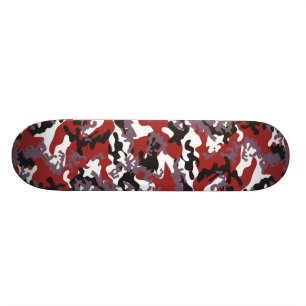Custom Red Camo Skateboard