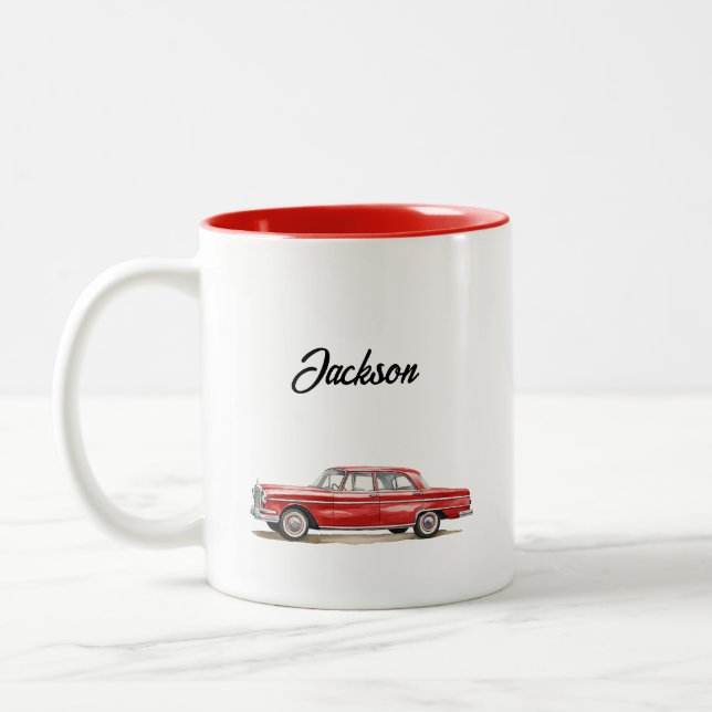 Custom Red Car Mug (Left)