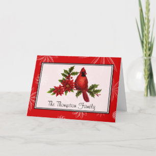 Custom Red Cardinal Christmas Card