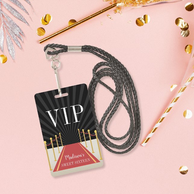 Custom Red Carpet VIP Pass Sweet Sixteen ID Badge (Creator Uploaded)