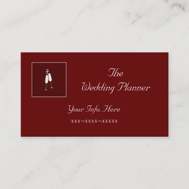 Custom Red Champagne Business Card (Front)