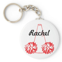 Custom Red Cheerleading Key Chain