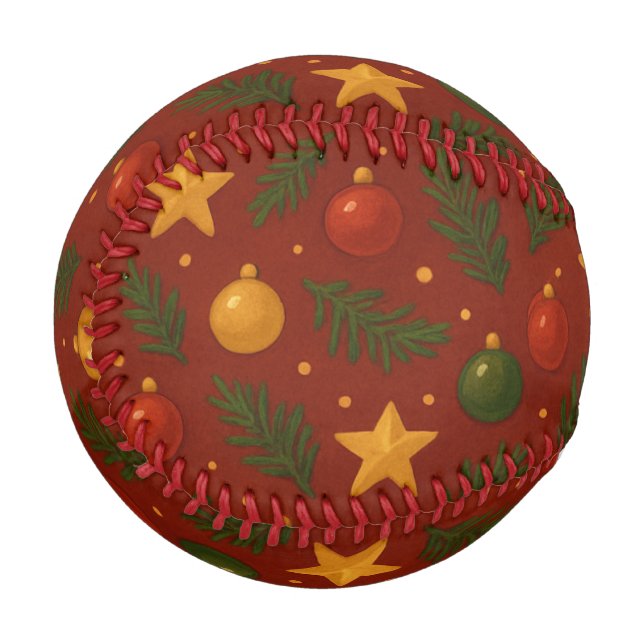 Custom Red Christmas – Festive Holiday Gift Baseball (Back Right)