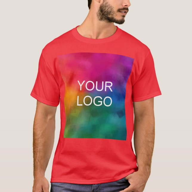 Custom Red Colour Template Personalise Upload Add T-Shirt (Front)