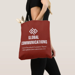 Custom Red Company Computer Technology Store Tote Bag