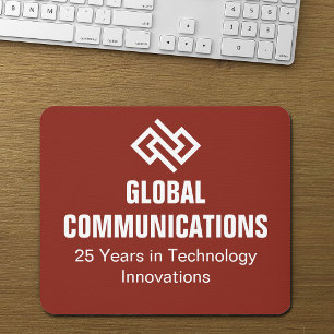 Custom Red Cyber Technology Computer Company Mouse Mat