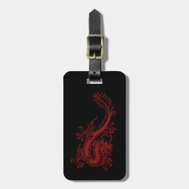 Custom Red Dragon Glaurung Luggage Tag (Front Vertical)