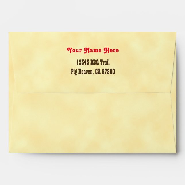 Custom Red Flames Faux Parchment Envelope Template (Back (Top Flap))