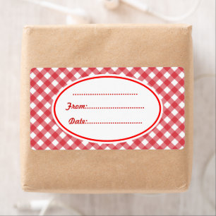 Custom Red Gingham Kitchen Food Gift Tags Labels