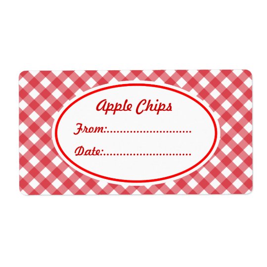 Custom Red Gingham Kitchen Gift Tag Labels