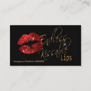 Custom - Red Glitter and Gold Business Card