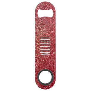Custom Red Glitter Look Speed Bottle Opener