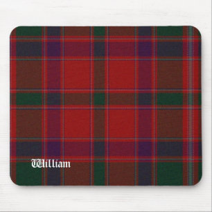 Custom Red & Green Stewart Tartan Plaid Mouse Mat