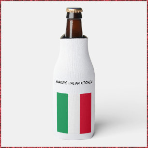 Custom Red Green & White Italian Flag Kitchen  Bottle Cooler