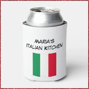 Custom Red Green & White Italian Flag Kitchen  Can Cooler