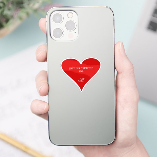 Custom Red Heart Valentine's Day Name & Monogram (Phone)