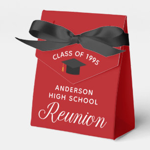 Custom Red High School Reunion Party Favour Box