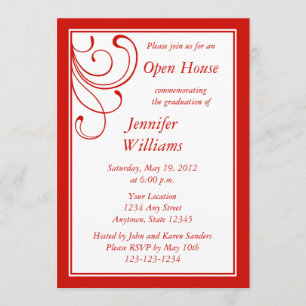 Custom Red Invitation - Elegant Flourish