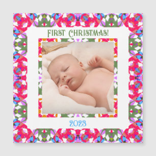 Custom Red Jolly Festive Christmas Photo Gift Card