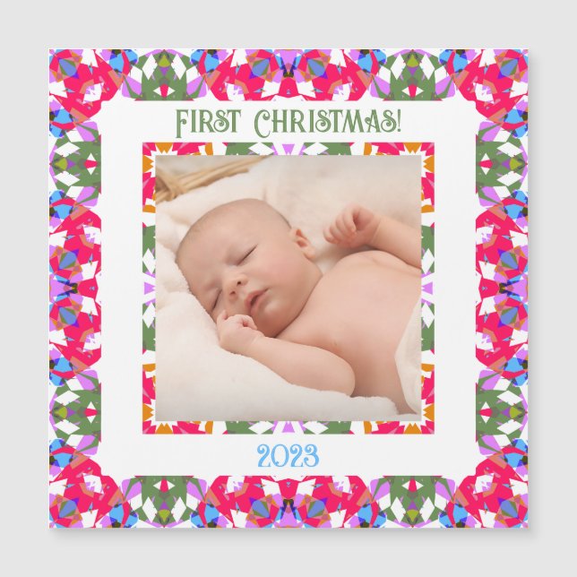 Custom Red Jolly Festive Christmas Photo Gift Card (Front)