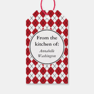 Custom Red Kitchen Baking Retro Holiday  Gift Tags