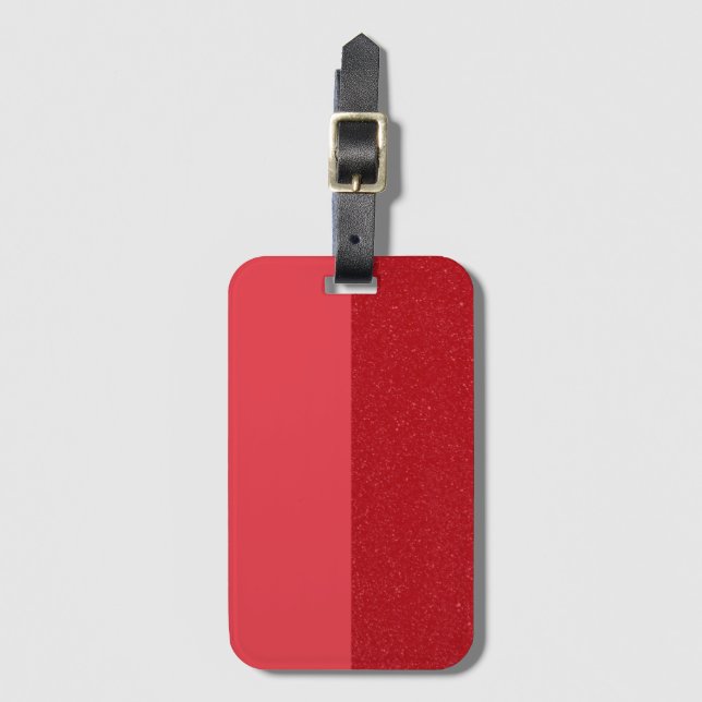 Custom Red Luggage Tag – Split Gloss & Noise (Front Vertical)