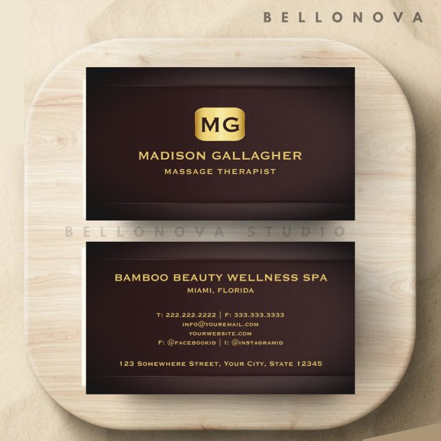 Custom Red Maroon Gold Beauty Wellness Profession Business Card (Custom Red Maroon Gold Beauty Wellness Profession Business Card)