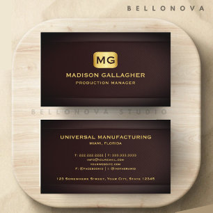 Custom Red Maroon Gold Manufacturing Professional Business Card