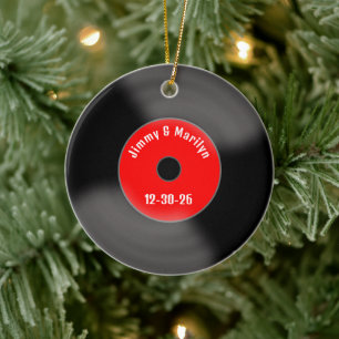 Custom Red Marriage Record Ornament 