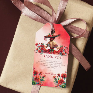 Custom Red Mexican Style Quinceañera Gift Tags