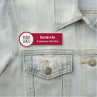 Custom Red Name Tag for Round Company Logo
