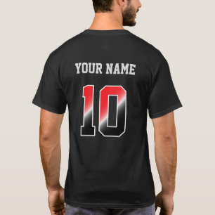 Custom Red Number 10 Personalised  T-Shirt