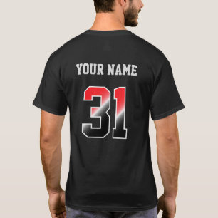 Custom Red Number 31 Personalized  T-Shirt