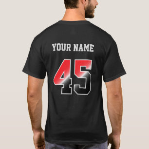 Custom Red Number 45 Personalised  T-Shirt