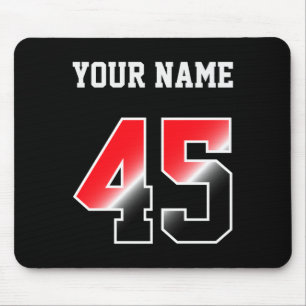 Custom Red Number 45 Personalized T Shirt Mouse Mat