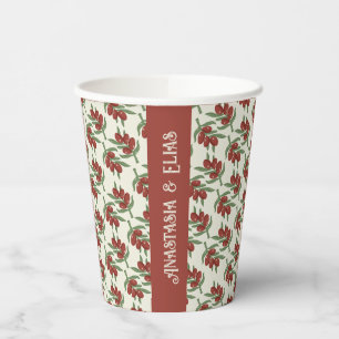 Custom Red Olive Pattern Paper Cup