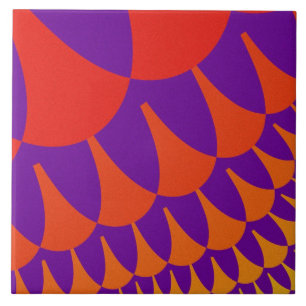 Custom Red Orange Scales Large Tile