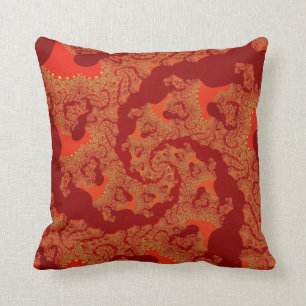 Custom Red Orange Swirl Throw Pillow