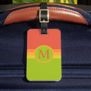Custom Red Pink Peach Yellow Green Colour Block Luggage Tag