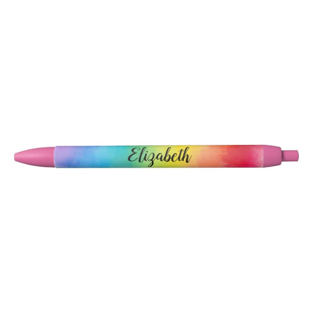 Custom Red Pink Yellow Blue Purple Green Blue Ink Pen (Front)