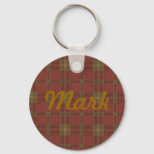 Custom Red Plaid Key Chain