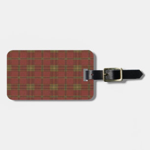 Custom Red Plaid Luggage Tag