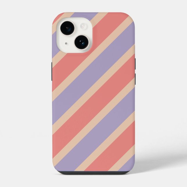 Custom Red Purple Yellow Pastel Monogram iPhone Case (Back)