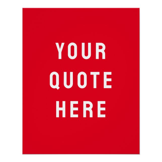 Custom Red Quote Art Personalised Wall Artwork Poster (Front)