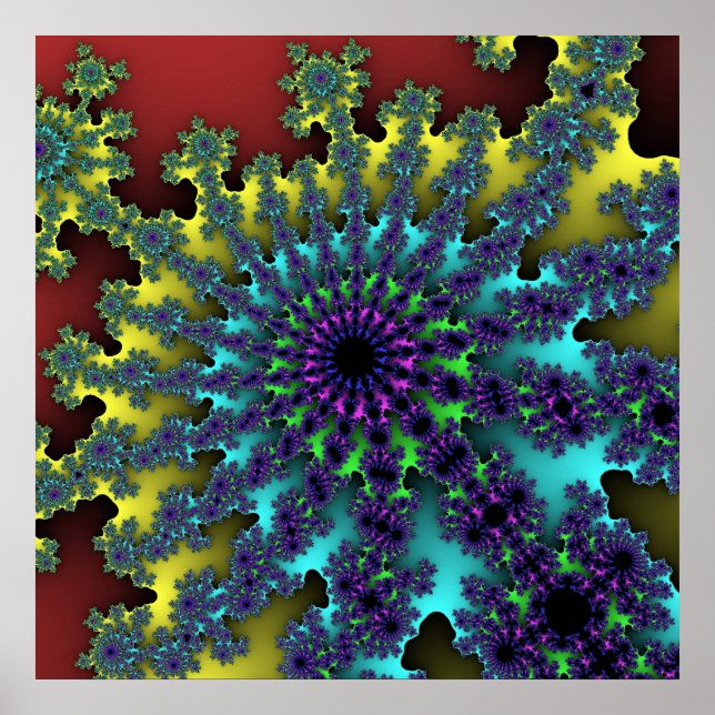 Custom Red Rainbow Burst Poster (Front)