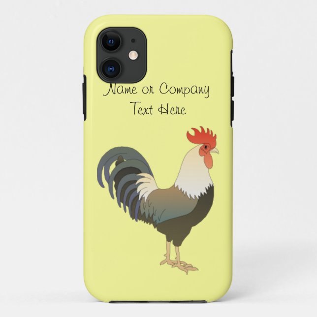 Custom Red Rooster Farm Animal yellow Case-Mate iPhone Case (Back)
