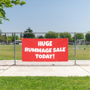 Custom Red Rummage Sale Banner