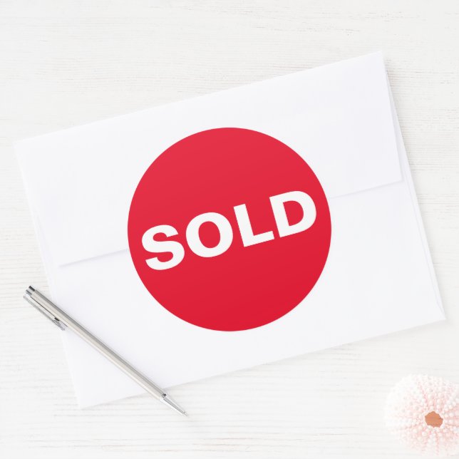 Custom Red Sold Sticker (Envelope)