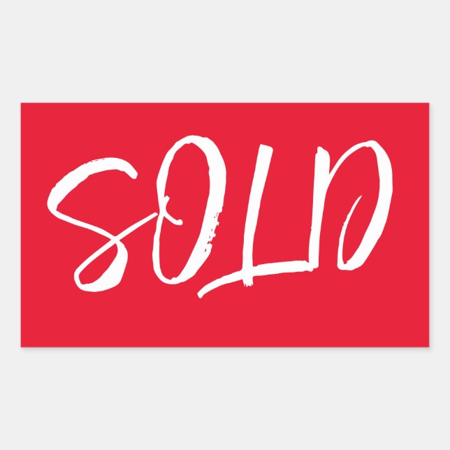 Custom Red Sold Sticker (Front)