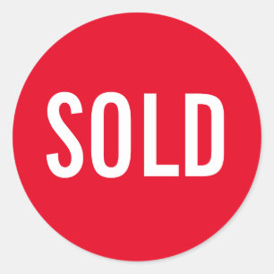 Custom Red Sold Sticker